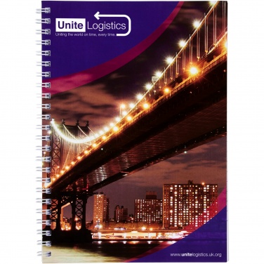 Logo trade promotional gifts picture of: Desk-Mate® A4 spiral notebook with printed back cover